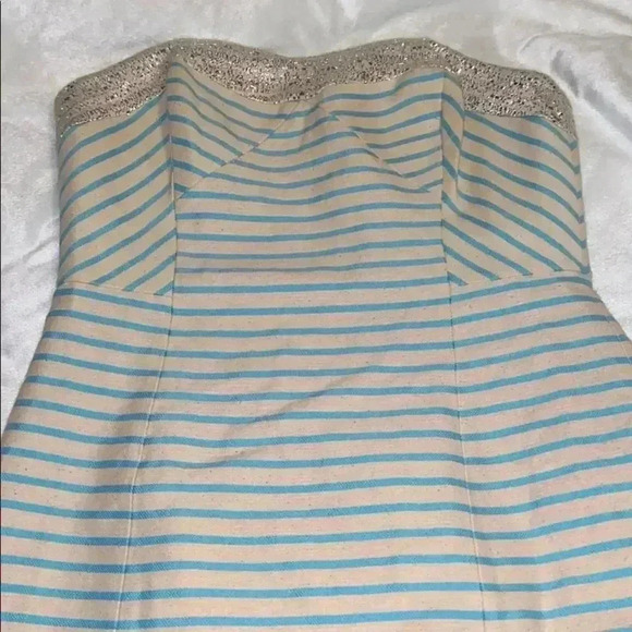 Bayview Stripe Metallic Blue Pulitzer dress Lilly Pulitzer 4 NWT - Picture 2 of 12